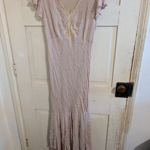 Newport News Mauve Maxi Dress with Lace Trim